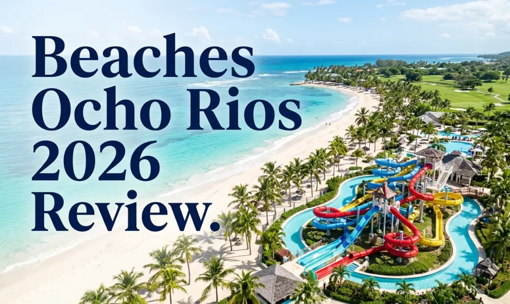 Aerial view of Beaches Ocho Rios resort waterpark and private beach Jamaica 2026