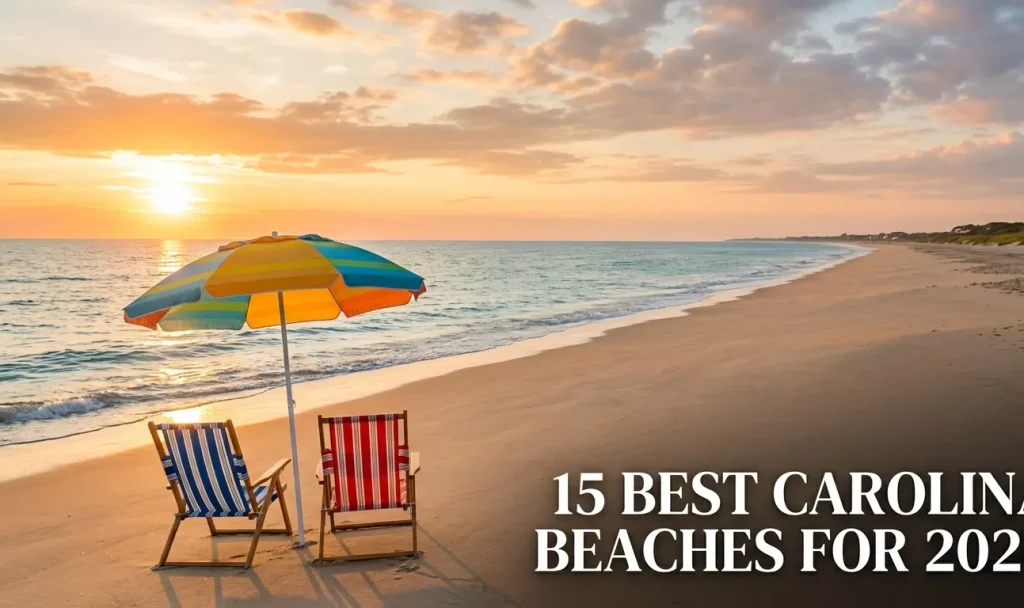 Best Carolina beaches include Oak Island with nearly 10 miles of south-facing shoreline and golden sand