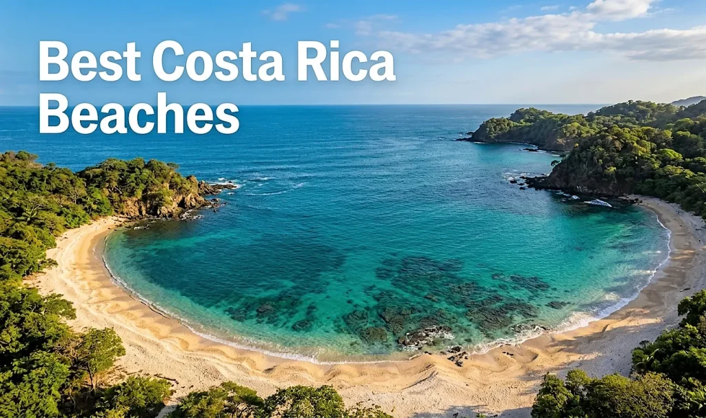 Best Costa Rica beaches guide featuring Playa Conchal shell sand beach and turquoise water