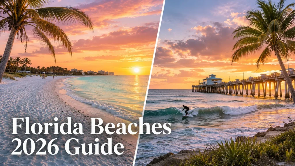 Sugar-white sand at Siesta Key and surfing at Cocoa Beach Florida beaches 2026