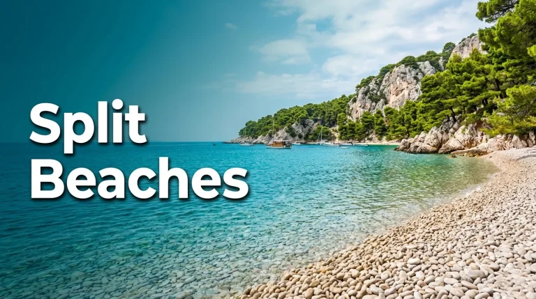 Turquoise pebble cove on the Dalmatian coast representing the best split beaches in Croatia.