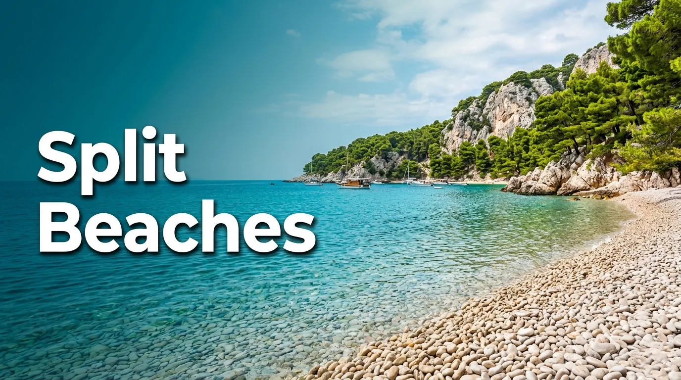 Turquoise pebble cove on the Dalmatian coast representing the best split beaches in Croatia.
