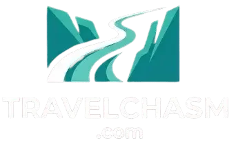 logo for a travel website called TRAVELCHASM